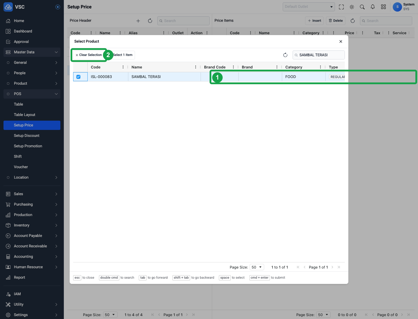 Dialog Insert Price Item