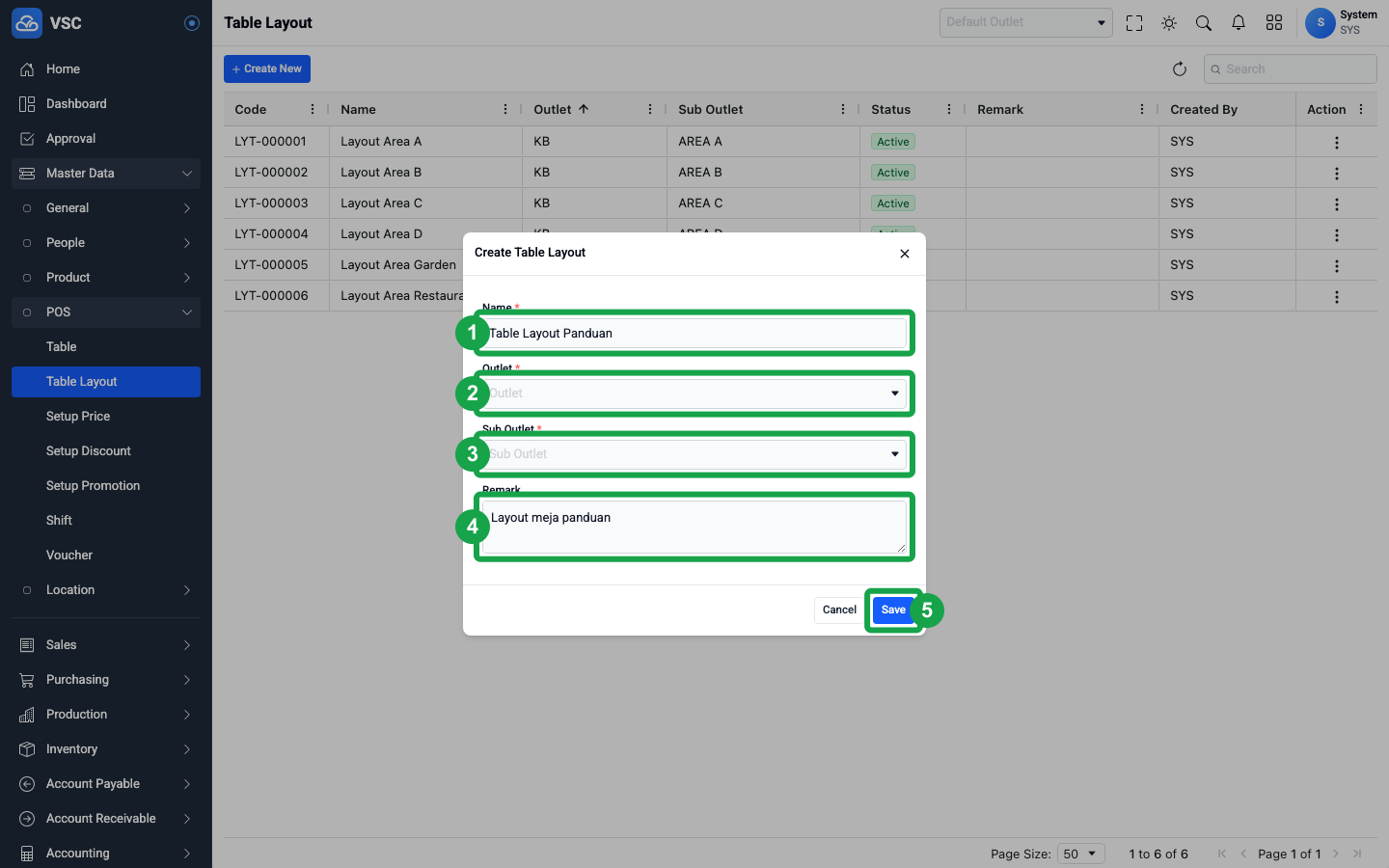 Form Create Table Layout